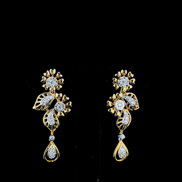 Elegant Silver & Gold Plated Set with Leaf Earrings and Necklace - Image 3